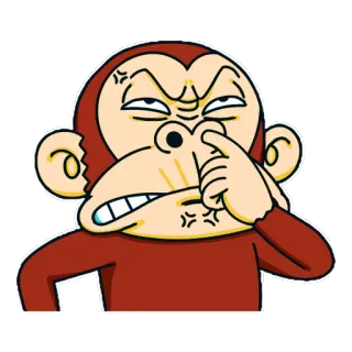 😠 猴子, 卡通, 生气, 沮丧, 挖鼻孔 telegram sticker