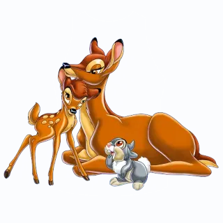 ❤ Bambi Bambi, Tambor, Disney, cervo, coelho, animais telegram sticker