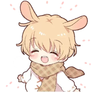 🥰 Anime, Chibi, Coniglio, Carino, Kawaii, Sciarpa telegram sticker