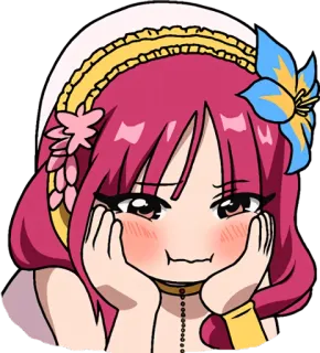 😖 anime, girl, cute, character, pink hair, expression telegram sticker