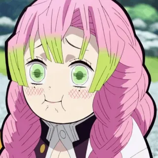 🔪 Mitsuri Kanroji Demon Slayer anime, Demon Slayer, Mitsuri Kanroji, dễ thương, manga, hài hước, kawaii whatsapp sticker