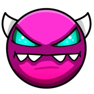 👿 angry, demon, monster, devil, geometry dash, game icon whatsapp sticker