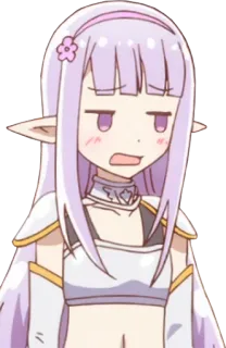 😔 Anime, Elf, Weiblich, Charakter, Cartoon, Ausdruck whatsapp sticker