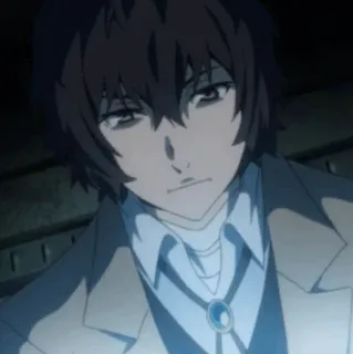 🪓 Dazai Osamu Bungo Stray Dogs Anime, Dazai, Bungo Stray Dogs, Personaggio, capelli castani, cappotto telegram sticker