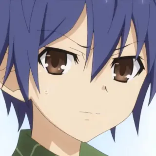😥 anime, boy, confused, expression, cartoon telegram sticker