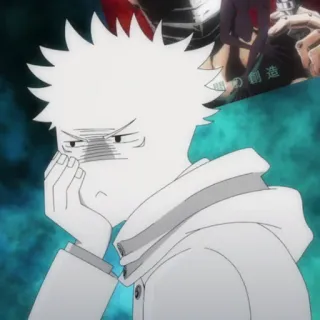 💥 Anime, Bianco, Personaggio, Pensieroso, Espressione telegram sticker