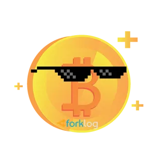 😀 forklog Биткоин, Крипто, Валюта, Солнцезащитные очки, Forklog, Цифровая валюта telegram sticker