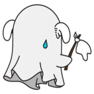 🏳 fantôme, abandon, triste, drapeau blanc, fantôme dessin animé, effrayant, halloween telegram sticker