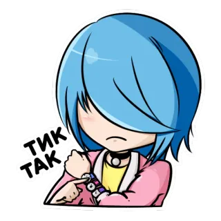 ⏰ TIK
TAK Anime, Sticker, Cartoon, Zeit, Uhr, Warten, Süß telegram sticker