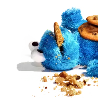 😲 Cookie Monster Sesame Street คุกกี้มอนสเตอร์, เซซามีสตรีท, คุกกี้, นิ้วกลาง, หยาบคาย, สีน้ำเงิน, หุ่นกระบอก telegram sticker