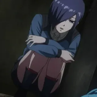 🪁 Touka Kirishima Tokyo Ghoul อนิเมะ, กูล, โทวกะ, คิริชิมะ, เศร้า, ผู้หญิง telegram sticker