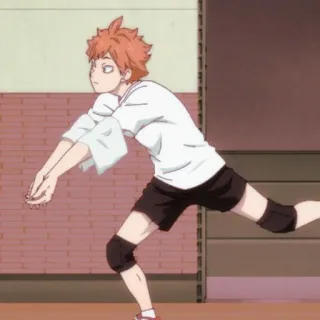 🏐 Hinata Shoyo Haikyuu!! Anime, Volleyball, Sport, Hinata Shoyo, Haikyuu, Personnage, Athlète whatsapp sticker