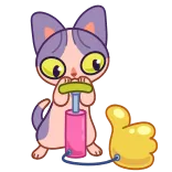 👍 Katze, Pumpe, Aufpumpen, Cartoon, Sticker, süß, Kätzchen telegram sticker