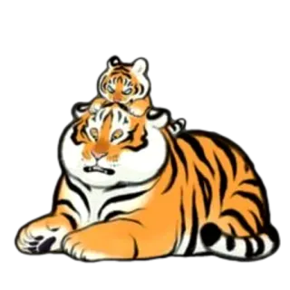👿 tigre, cucciolo, animali, cartoni animati, carino telegram sticker