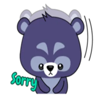 😔 Sorry ours, désolé, excuse, mignon, dessin animé telegram sticker