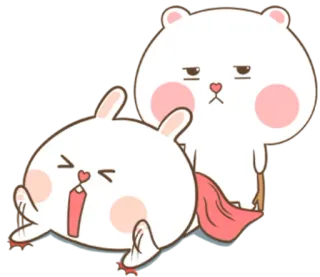 🐽 Kreskówka, Zwierzęta, Niedźwiedź, Królik, Ranny, Bandaż, Słodki, Animacja telegram sticker