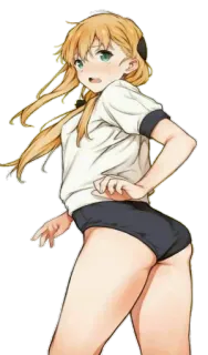 😳 Anime, Chica, Uniforme escolar, Ilustración, Dibujo animado, Personaje telegram sticker