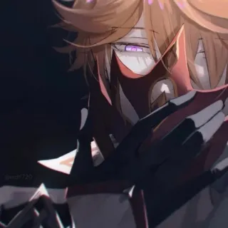 🥨 Tartaglia Genshin Impact Anime, Videojuego, Máscara, Personaje, Tartaglia, Genshin Impact whatsapp sticker
