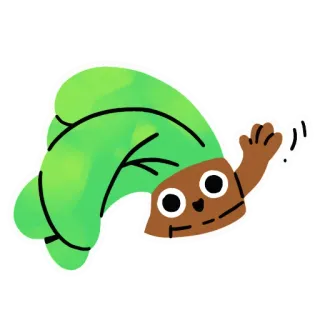 👋 dessin animé, plante, personnage, salut, amical, mignon telegram sticker