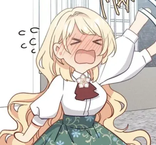 😳 Аниме, Манга, Мультфильм, Выражение, Блондинка, Милый whatsapp sticker