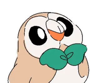 🙂 Rowlet Pokemon pokemon, rowlet, mignon, hibou, dessin animé telegram sticker