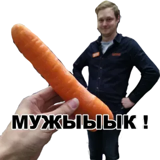 🥕 МУЖЫЫЫЫЫК! carrot, man, funny, humor, sticker telegram sticker