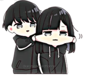 ☺️ @animestickerchannel anime, cartoon, couple, sticker whatsapp sticker