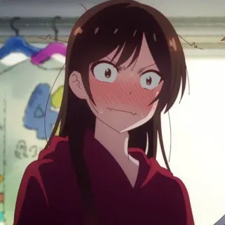 ❤️ Chizuru Mizuhara Rent-A-Girlfriend Anime, Garota, Fofa, Ruborizar, Desenho animado, Feminino, Mangá whatsapp sticker