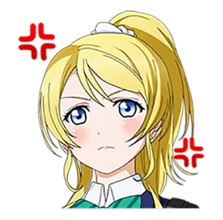 😡 Anime, Manga, Hoạt hình, Tóc vàng, Cô gái, Biểu cảm, Khuôn mặt, Dễ thương telegram sticker