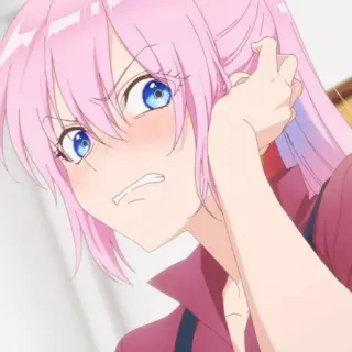 🍧 Anime, Mädchen, pinke Haare, blaue Augen, Charakter telegram sticker