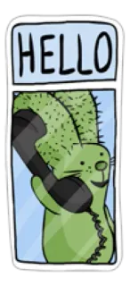 👳 HELLO Dibujo animado, Conejo, Teléfono, Cactus, Saludo telegram sticker