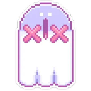 ⚰️ Pixelkunst, Geist, X Augen, süß, Aufkleber telegram sticker