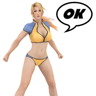 🆗 OK phụ nữ, đồ bơi, 3D, bong bóng thoại, OK telegram sticker