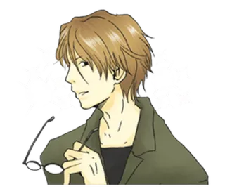 😊 Anime, Manga, Brille, Mann, Person telegram sticker