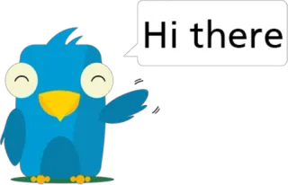 ☺️ Hi there pássaro, saudação, oi, amigável, desenho animado telegram sticker