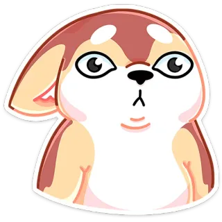 😣 강아지, 스티커, 만화, 귀여운, 동물 telegram sticker