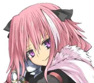 😏 Astolfo Fate/Apocrypha Anime, Garçon, Mignon, Cheveux roses, Chevalier, Sourire telegram sticker