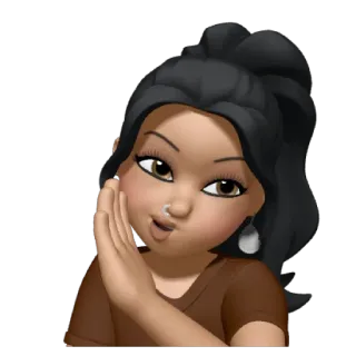 🗣 Frau, Cartoon, Figur, Ohrring, Nasenring, Brünette, Klatsch, Vertraulich whatsapp sticker