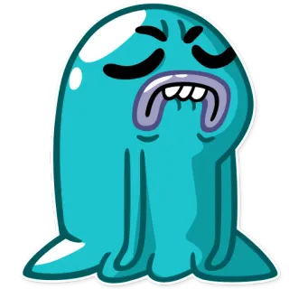 😢 cartoon, monster, blob, funny, sticker telegram sticker