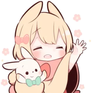 😄 애니메이션, 소녀, 토끼, 귀여운, 만화 telegram sticker