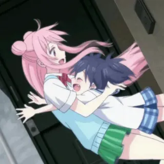 🍭 アニメ, ハグ, 漫画, 友情, かわいい, 女の子 telegram sticker