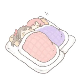 😴 durmiendo, lindo, kawaii, manta, almohada, cama, descanso, siesta telegram sticker