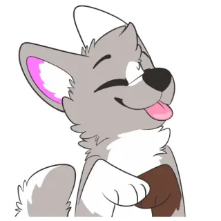 😛 chien, animal, mignon, poilu, joyeux, dessin animé telegram sticker
