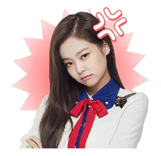 😡 chica, enfadada, molesta, actitud, K-Pop, expresión, cara, pegatina telegram sticker