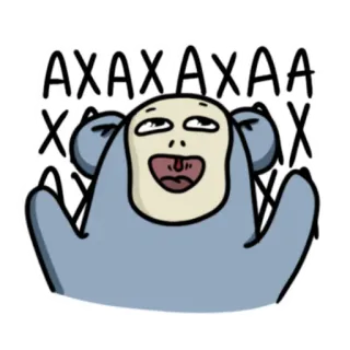 😂 AXAXAXAA Cartoon, Grappig, Uitdrukking, Meme, Sticker telegram sticker