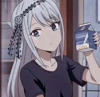 ❤️ MIKLLA Anime, Fille, Dessin animé, Femme, Boisson telegram sticker