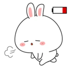 😋 lapin, mignon, animal, dessin animé, autocollant telegram sticker