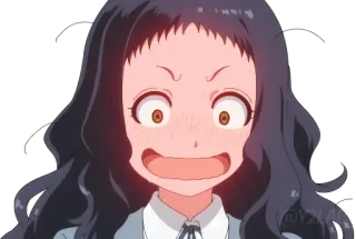 😳 Anime, Desenho animado, Mulher, Chocada, Surpresa, Feminino telegram sticker