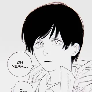 🖇 Asa Mitaka Chainsaw Man OH YEAH... อนิเมะ, มังงะ, เชนซอว์แมน, อาสะ มิทากะ whatsapp sticker