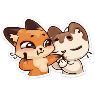 😘 volpe, gatto, animali, carino, adesivo, divertente, dito medio telegram sticker